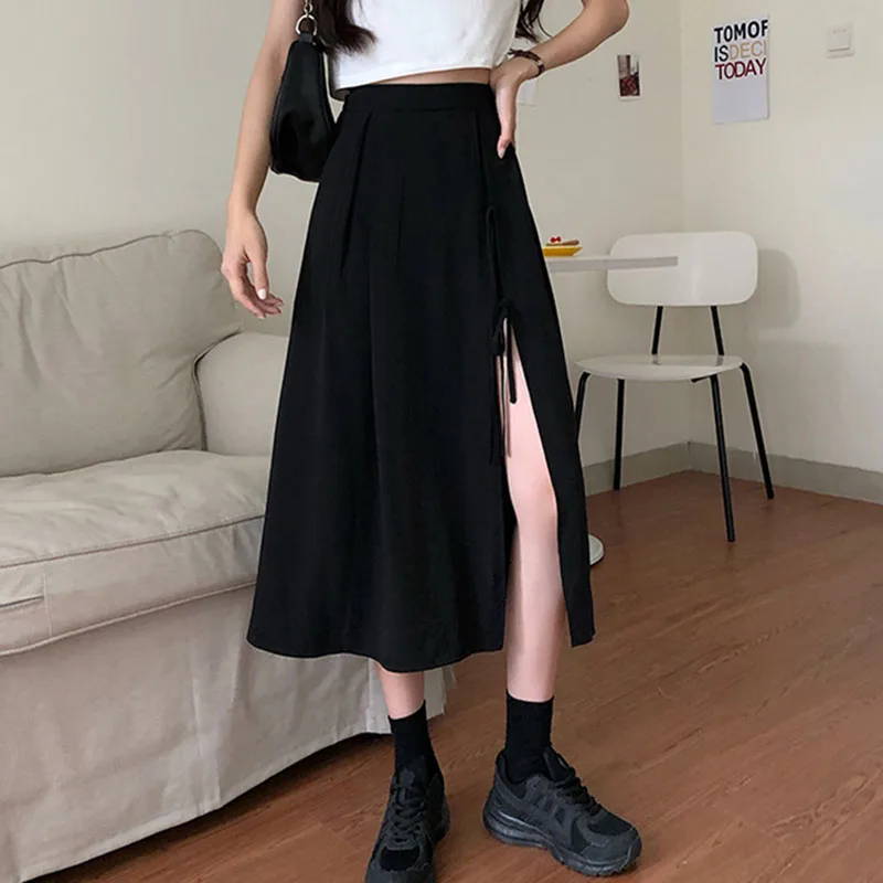 

Юбка-миди женская с завышенной талией, на молнии, с бантом