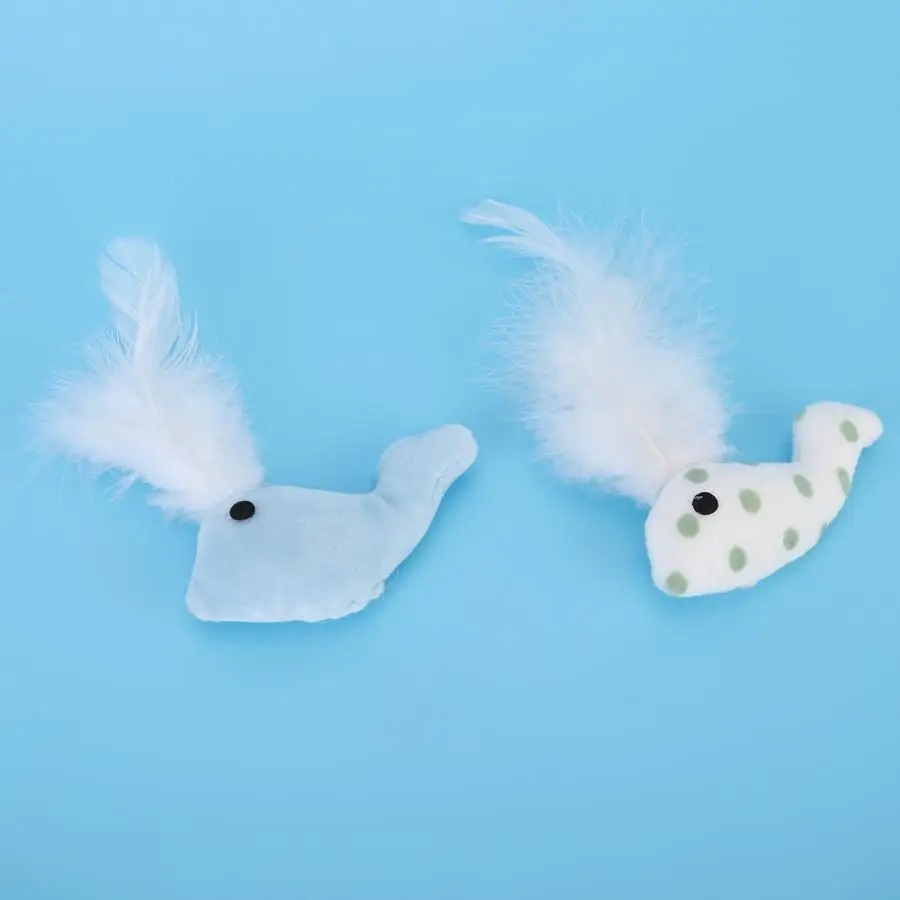 Прочные игрушки для кошек 10 шт. мягкие плюшевые животные рыба с пером набор