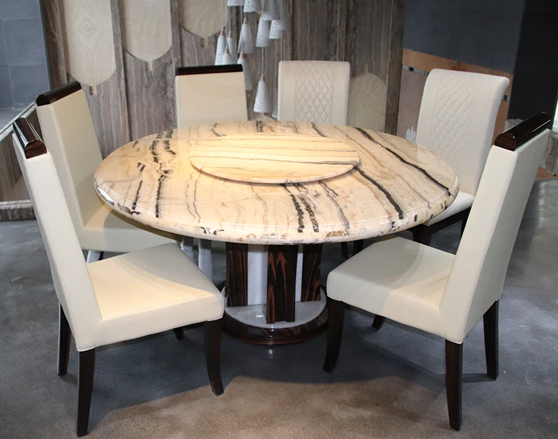 dining table-1 Лучшая цена современные 6 стульев Мраморный Топ круглая скатерть для обеденного стола с Ленивой Сюзан - Цвет: dining table-1