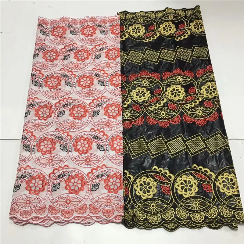 

Latest african lace fabric wedding bazin riche fabric 2.5+2.5 yards cotton lace swiss lace fabric for dress HS100-108
