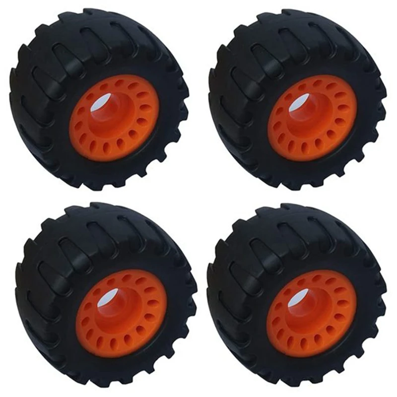 

4 Pcs All Terrain Off Road Skateboard Longboard Wheels (Black+Orange)