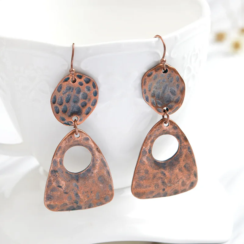 

S433 Fashion Jewelry Women's Vintage Hoop Earrings Honeycomb Hollow Out Dangle Earrings