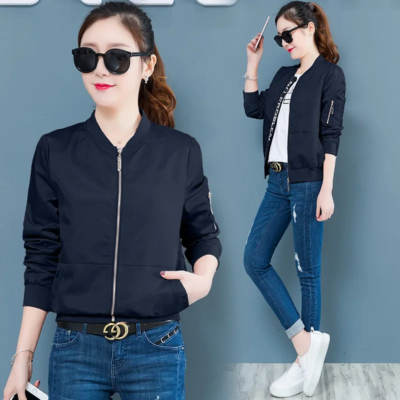 

Baseball Uniform Short Jacket Female Spring Autumn Lettered Cardigan Casual Jackets Coat 2020 New Sportswear Students Jacket