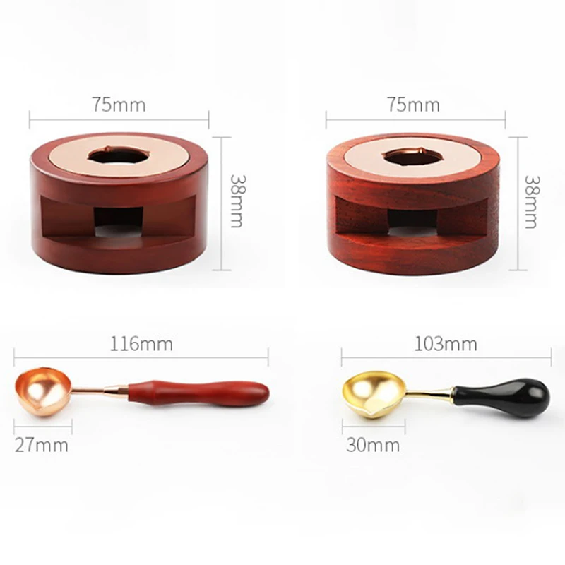 

Retro Sealing Wax Furnace Wood Handle Spoon for Decorative Wax Stamp Craft Gift