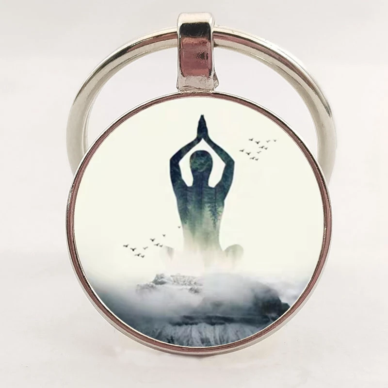 2020 новый стеклянный брелок с изображением йоги танца ювелирные изделия для