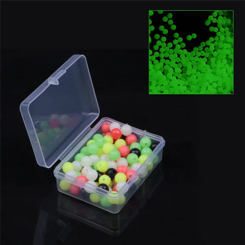 

100pcs/lot Soft Fishing Glow Sink Beads Stopper 6mm/8mm Luminous Round Fish Bean Stops Soft Rig Pesca Carp Lure Tackle 2021