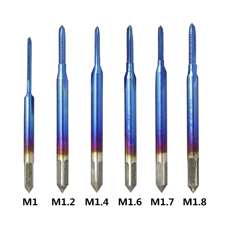CMCP 1 шт. мини-сверло с голубым нанопокрытием M1 M1.2 M1.4 M1.6 M1.7 M1.8 станок резьбовой кран