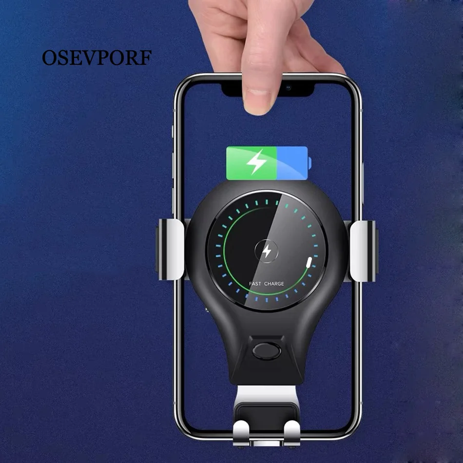 OSEVPORF автомобильное Qi Беспроводное зарядное устройство для iPhone X 7 8 10 Вт быстрая Беспроводная зарядка автомобильное зарядное устройство для samsung S10 S9 Xiaomi Mi 9