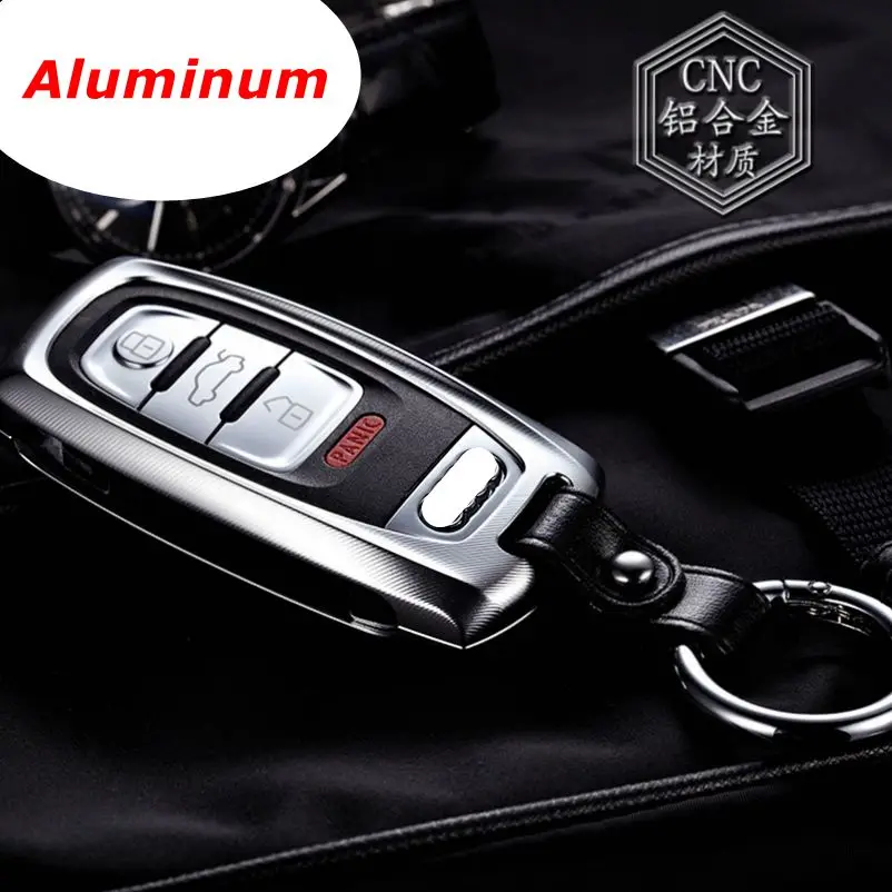 High Quality Aluminum Car Key Case Cover With Chain For Audi A4 Q3 Q5 Q7 | Автомобили и мотоциклы