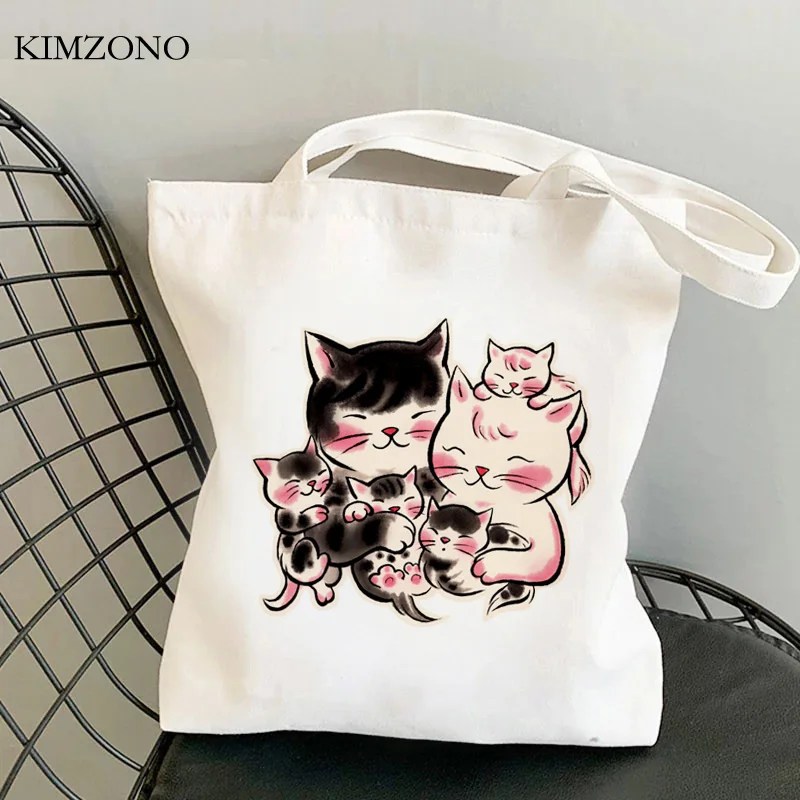 

Cats shopping bag cotton canvas eco jute bag shopper grocery bag sacola bolsas reutilizables tote bolsas ecologicas sacolas