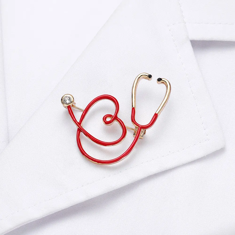 

DCARZZ Cute Stethoscope Pin Medical Enamel Medicine Gold Brooch Pin Alloy Jewelry Nurse Doctor Student Hat Lapel Pins Women Gift