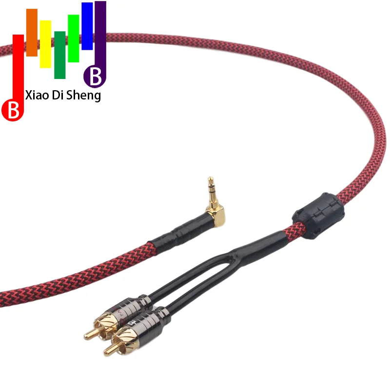 Кабель RCA HiFi стерео 3 5 мм на 2RCA аудио кабель AUX разъем Y сплиттер для усилителей