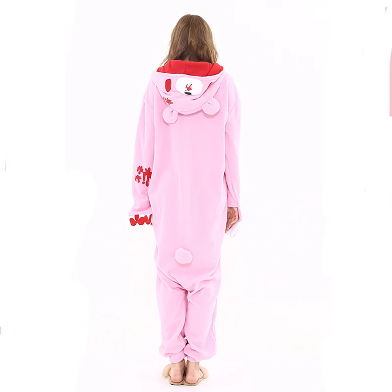 Мрачные медведь Kigurumi пижамы флисовые комбинезоны для взрослых мужчин и женщин