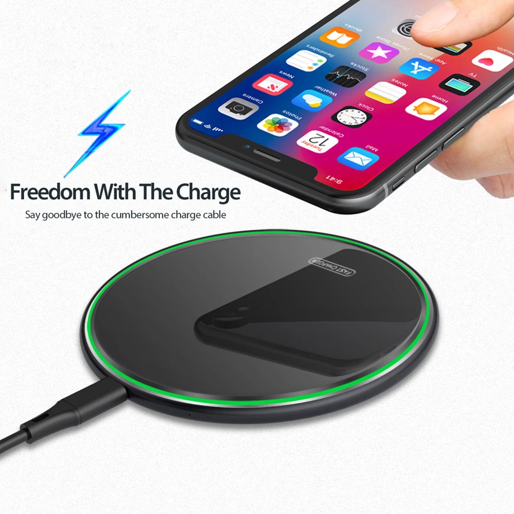 Tkey Qi Беспроводное зарядное устройство 15 Вт быстрый USB универсальный совместимый