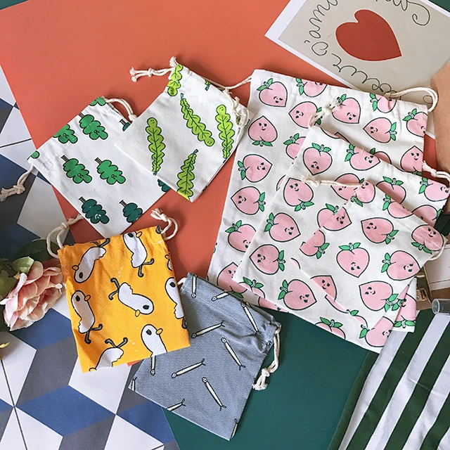 Корейский ulzzang Харадзюку Мультфильм Drawstring Женская Новая мода Портативный Путешествия Повседневная Женская Drawstring Карманный