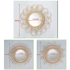 Ротанговое инновационное художественное украшение, круглое зеркало для макияжа, гардеробное, для спальни, ванной, настенные Висячие зеркала