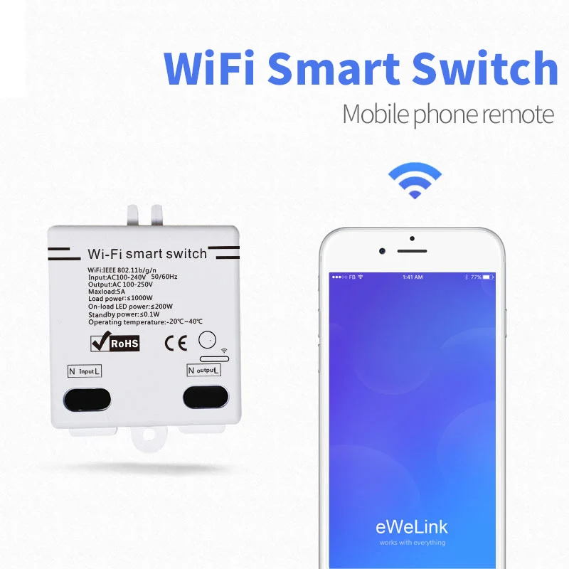 

EWelink WiFi Smart Switch Wireless Remote Control 100-250V Smart Home Modified Switch DIY Modules Works With Alexa Google