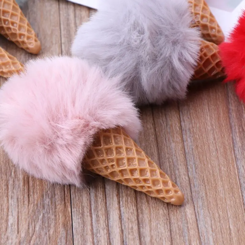 

Newborn Baby Photography Faux Mink Fur Ice Cream Shape Props Tiny Baby Girl Boy Photo Shoot Handmade Props bebe Fotografia Acce