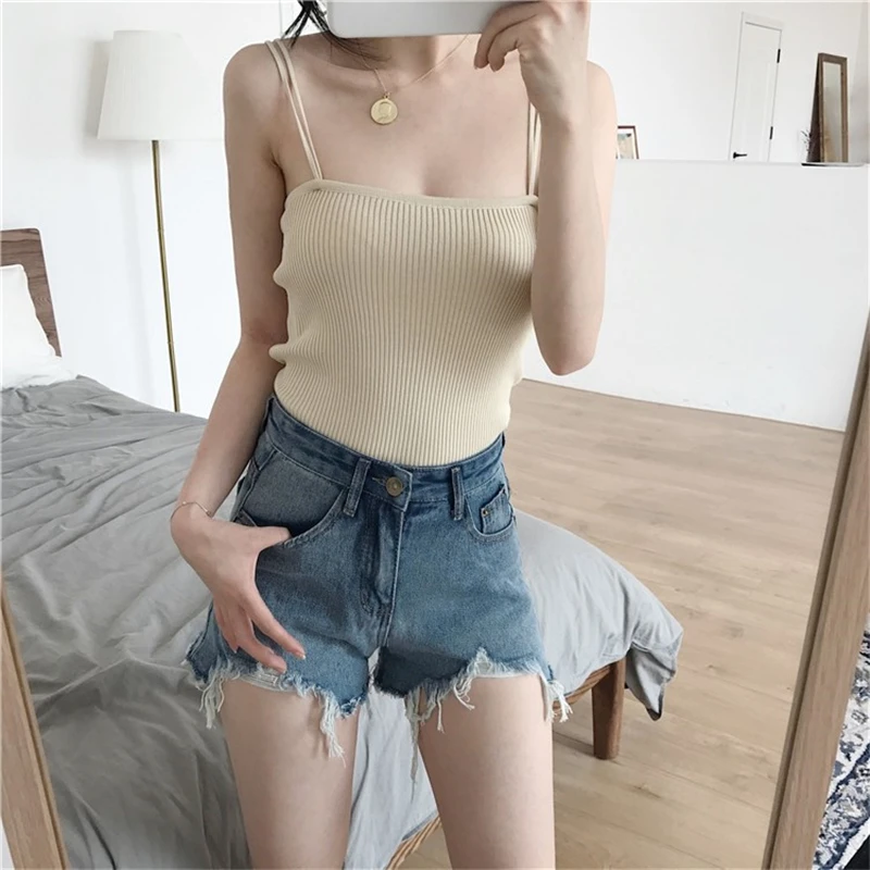 H0ee1847ff09041a1be7c4bfda5a4828eB - Summer Korean Basic Solid Cotton Camisole
