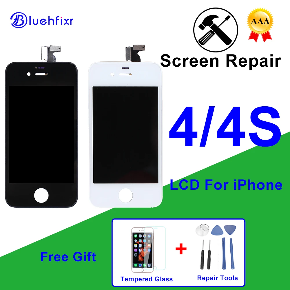 100% качество AAA экран для iPhone 4 4S ЖК-дисплей с сенсорным экраном дигитайзер сборка 5s