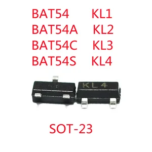20PCS/Lot SMD SOT-23 BAT54 BAT54A BAT54C BAT54S KL1 KL2 KL3 KL4 SOT23 Transistor Computer Chip New and Original In Stock