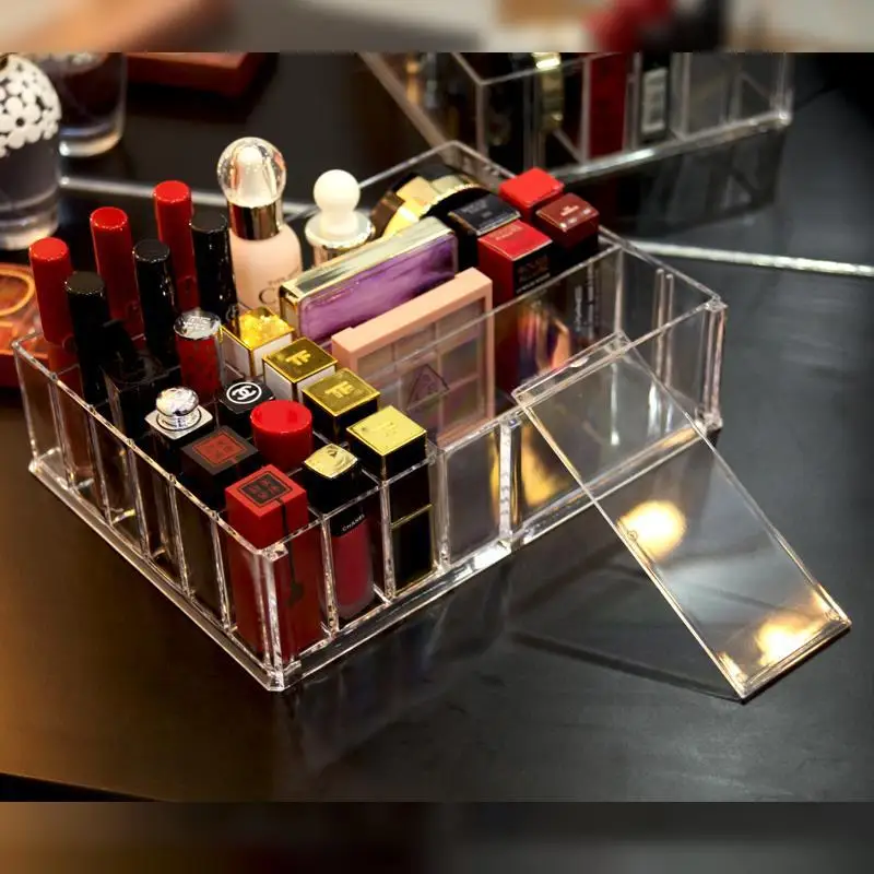 

Transparent Cosmetic Storage Box Simple Acrylic Desktop Dressing Table Shelf Makeup Storage Rack