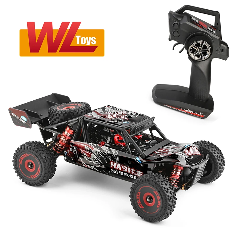 WLtoys-coche teledirigido todoterreno de alta velocidad, veh&iacute;culo teledirigido de escala 1:12, 124016, 4WD, 75 km/h, Motor sin escobillas, 2,4G, 1/12-0