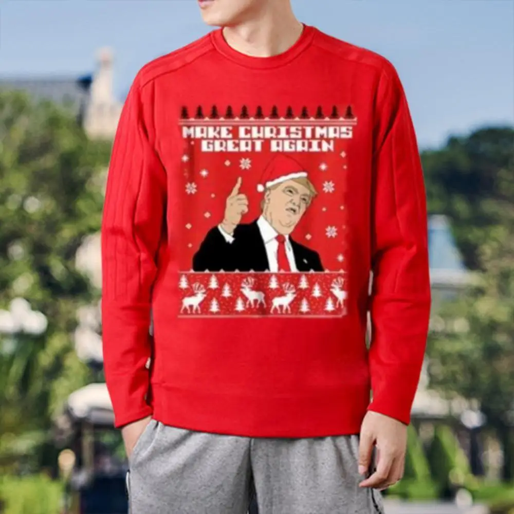Женская Мужская Унисекс Толстовка Рождественский Дональд Трамп Уродливый