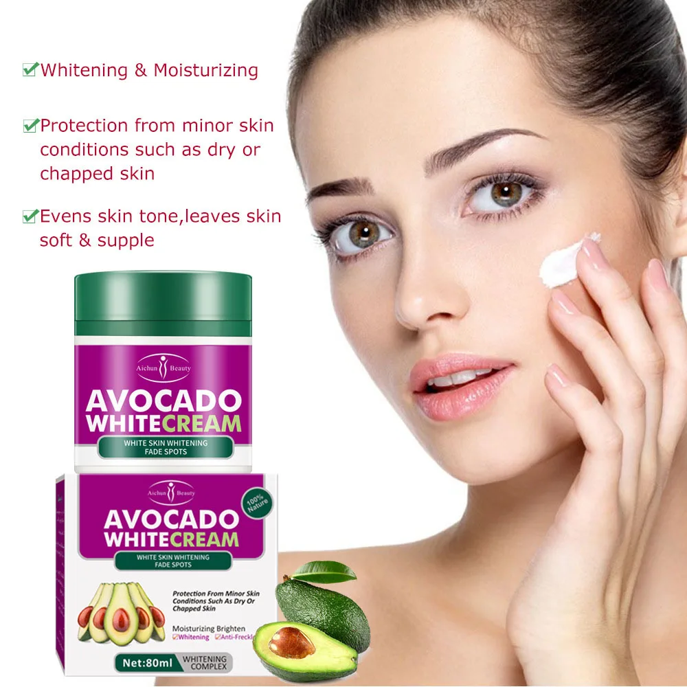 

80ml Shea Butter Face Cream Skin Brightening Skin Care Acne Anti-wrinkle Avocado Face Cream Nourishing Facial Whitening Cream