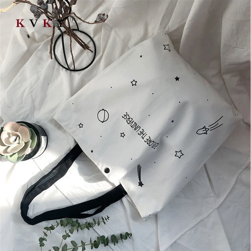 Canvas Tote Bag for Women 2020 Female Handbags Eco Reusable Cloth Shopping Student Book Bags Ladies Casual Shopper Black | Багаж и сумки