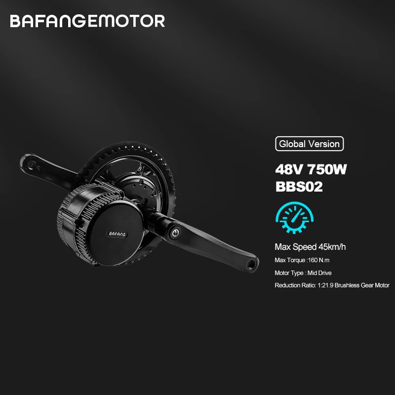 Комплект для электровелосипеда Bafang BBS02B 48 В 750 Вт центральный приводной двигатель
