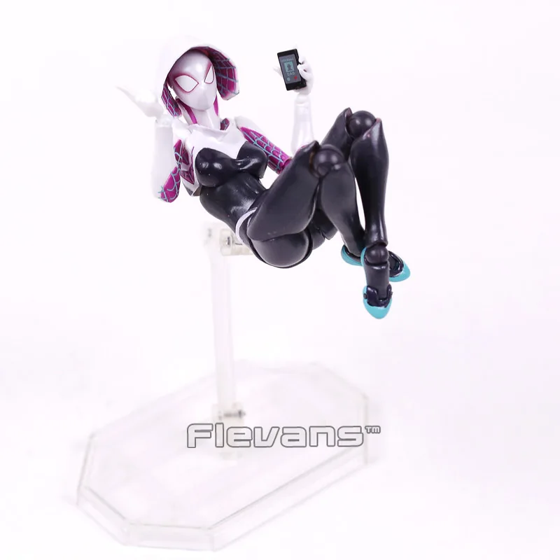 Marvel для тинейджеров Revoltech серии NO.004 костюм паук Гвен Стэйси ПВХ движущаяся