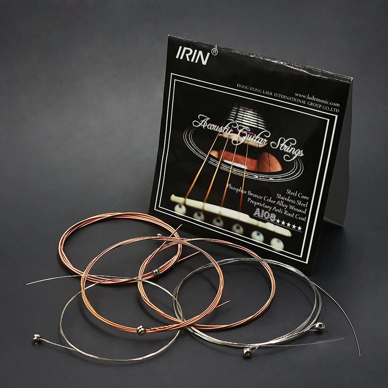 

IRIN A108 6Pcs/Set Acoustic Flok Guitar String 009-045 Inch 6 Strings Guitar Parts Accessories