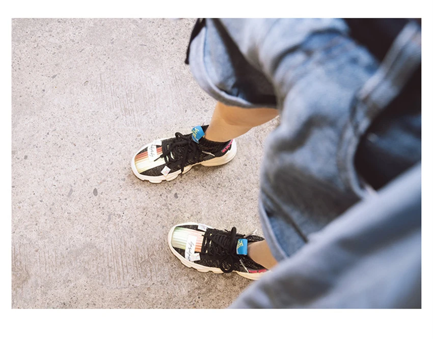 IGU/женские кроссовки; обувь на плоской платформе; tenis feminino; эластичные носки; флуоресцентная обувь с высоким берцем; женская обувь; большие размеры 41, 42