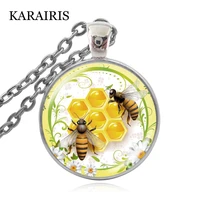 karairis new arrival honey bee necklace the bees jewelry glass dome cabcohon pendant necklace honey bee jewelry