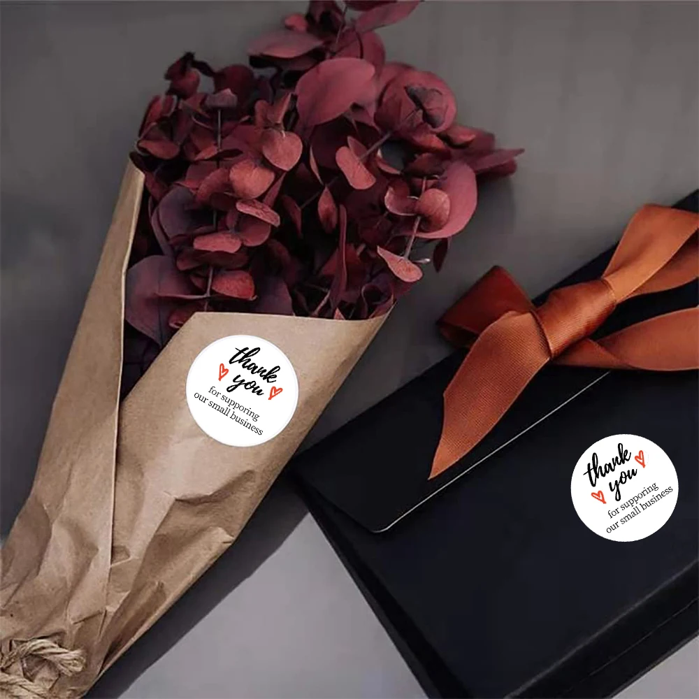 

500pcs 1.5 inch Thank You Stickers Roll for Supporting Our Small Business Label Gift Bag Envelope Packaging Supplies Stickers