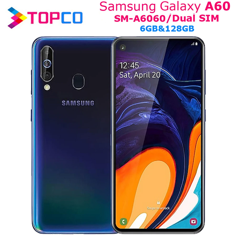 Мобильный телефон Samsung Galaxy A60 A6060 Android Восьмиядерный процессор Snapdragon 675 экран 6 3