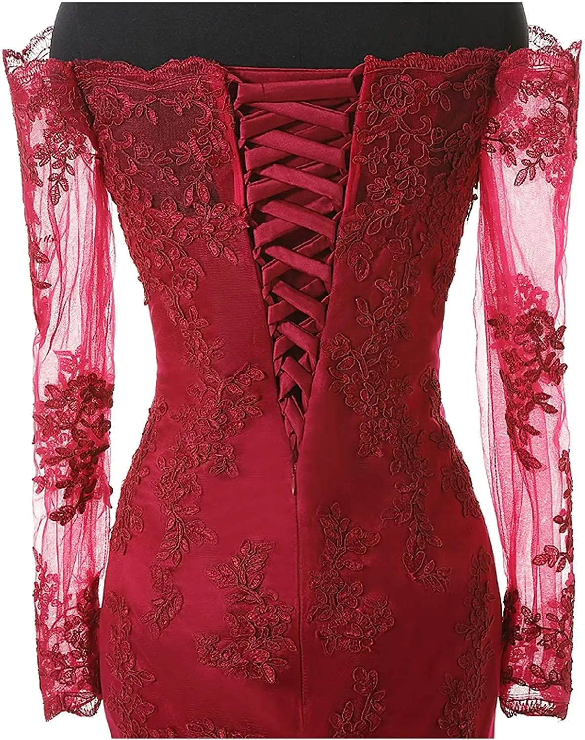 Кружевные Официальные Вечерние платья с длинным рукавом для женщин Тюлевое