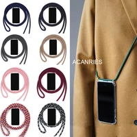 necklace crossbody strap lanyard cord phone case on xiaomi redmi note 10 10s 9 9s 8t 8 pro max silicone soft clear back cover