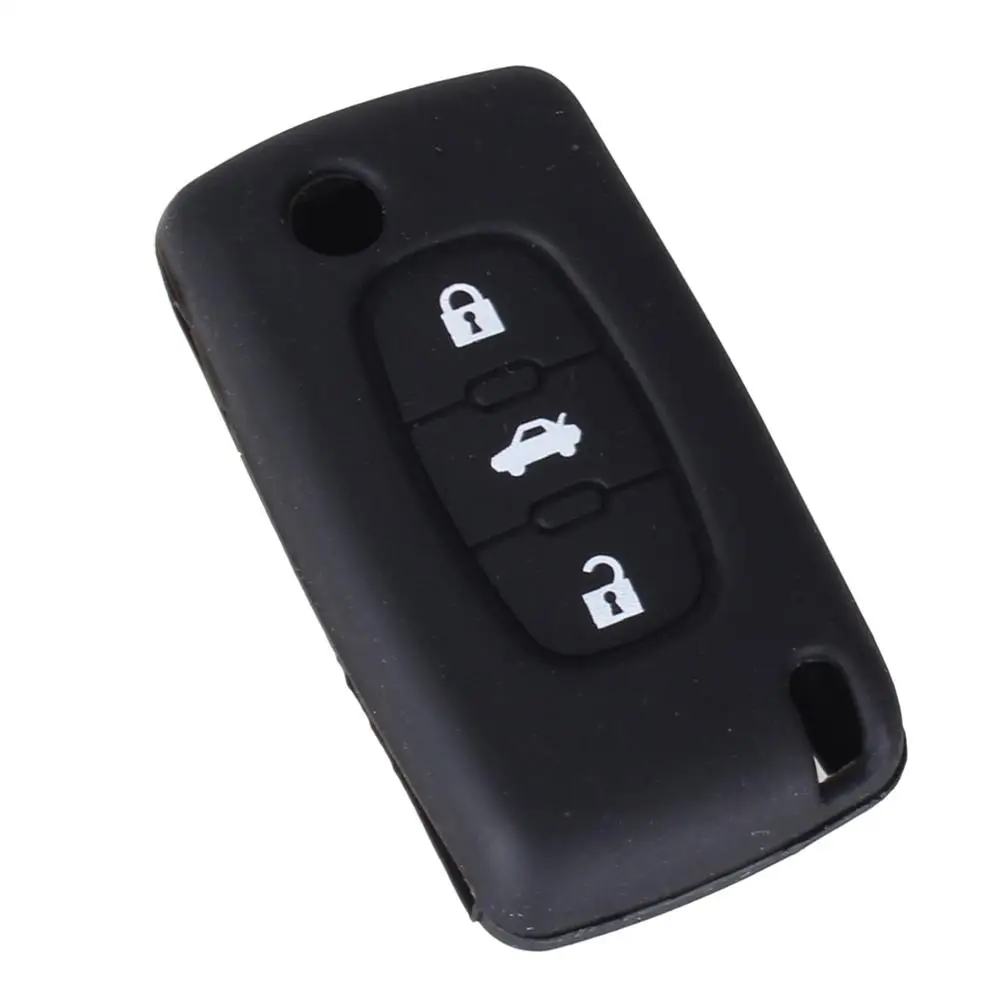 KEYYOU силиконовый чехол для дистанционного ключа 3 кнопки PEUGEOT 208 207 3008 308 408 407 307 206|car