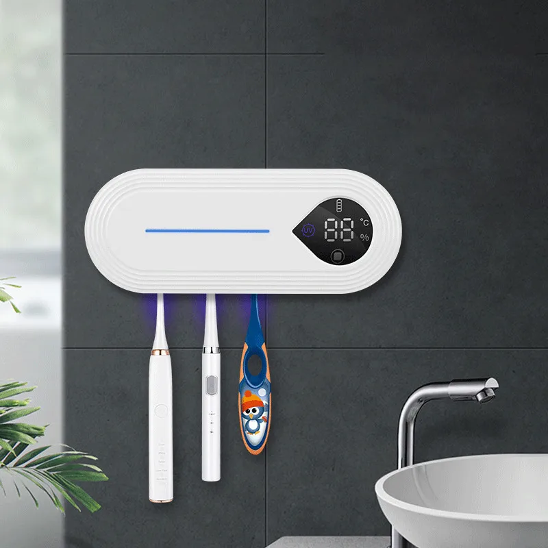 

New Smart Toothbrush Holder UVC Ultraviolet Toothbrush Sterilizer Portable Air-drying Sterilization Bathroom Shelves