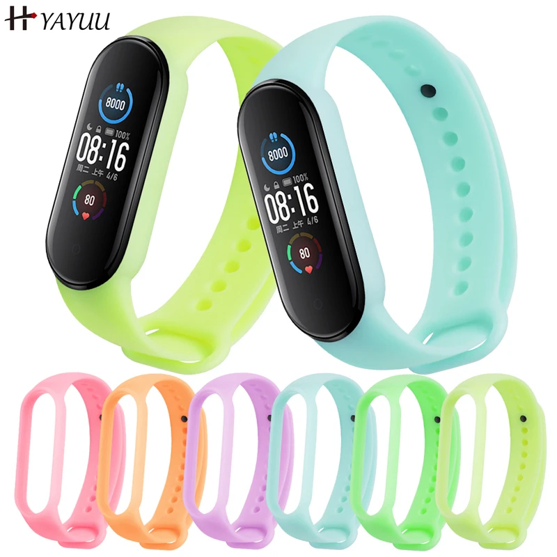 

YAYUU Luminous Wrist Strap For Xiaomi Mi Band 6 5 Silicone Replacement Band for Xiaomi Mi Band 5 Night Light Bracelet