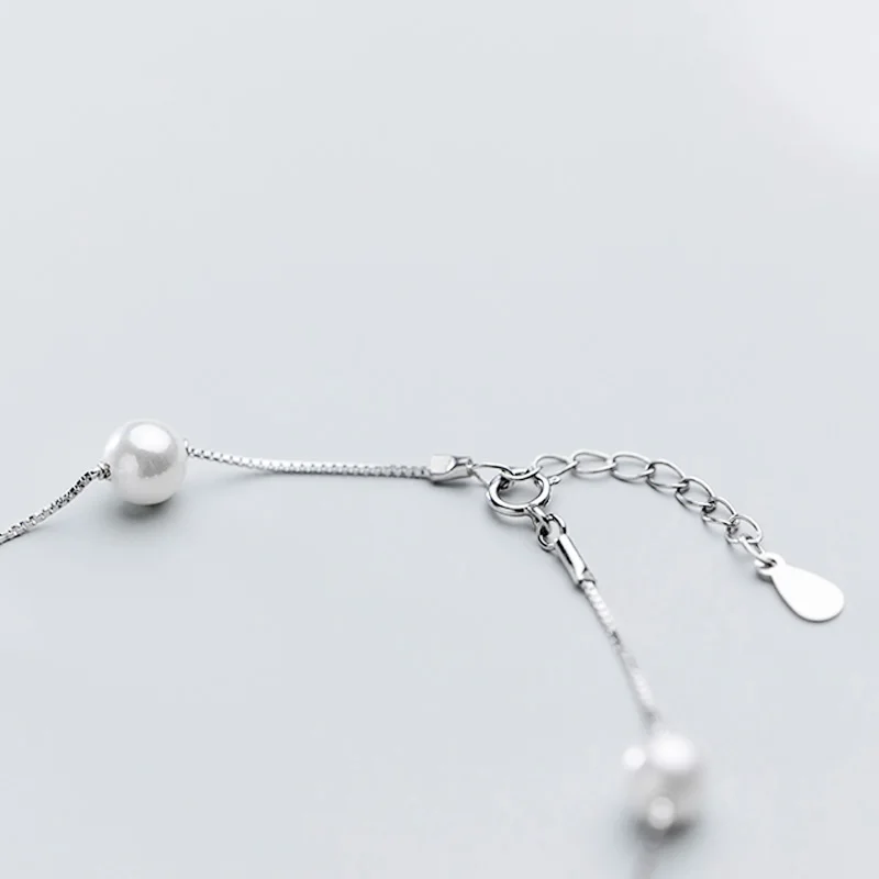 Жемчужный браслет для ног женщин 925 стерлингового серебра карьеры Стиль s925