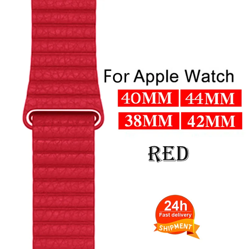 

Leather Loop Watch Band for Apple Watch 6 5 4 SE 42MM 38MM 44MM 40MM Bracelet Strap for IWatch Series 6 5 4 3 2 1 Wristband