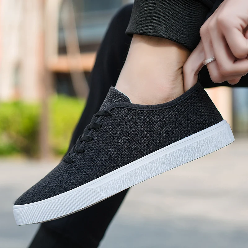 

Summer breathable linen shoes, men's sports casual shoes, canvas shoes, lace-up trendy shoes, men's sneakers