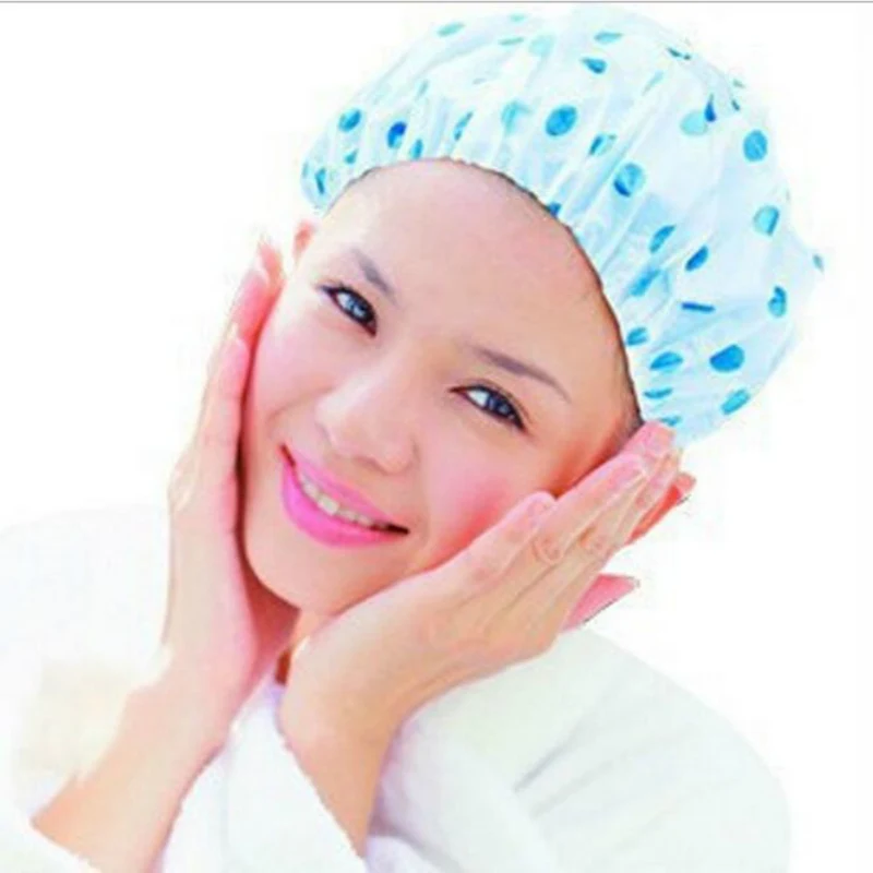 Лидер продаж Женская водонепроницаемая эластичная пластиковая шапка для душа