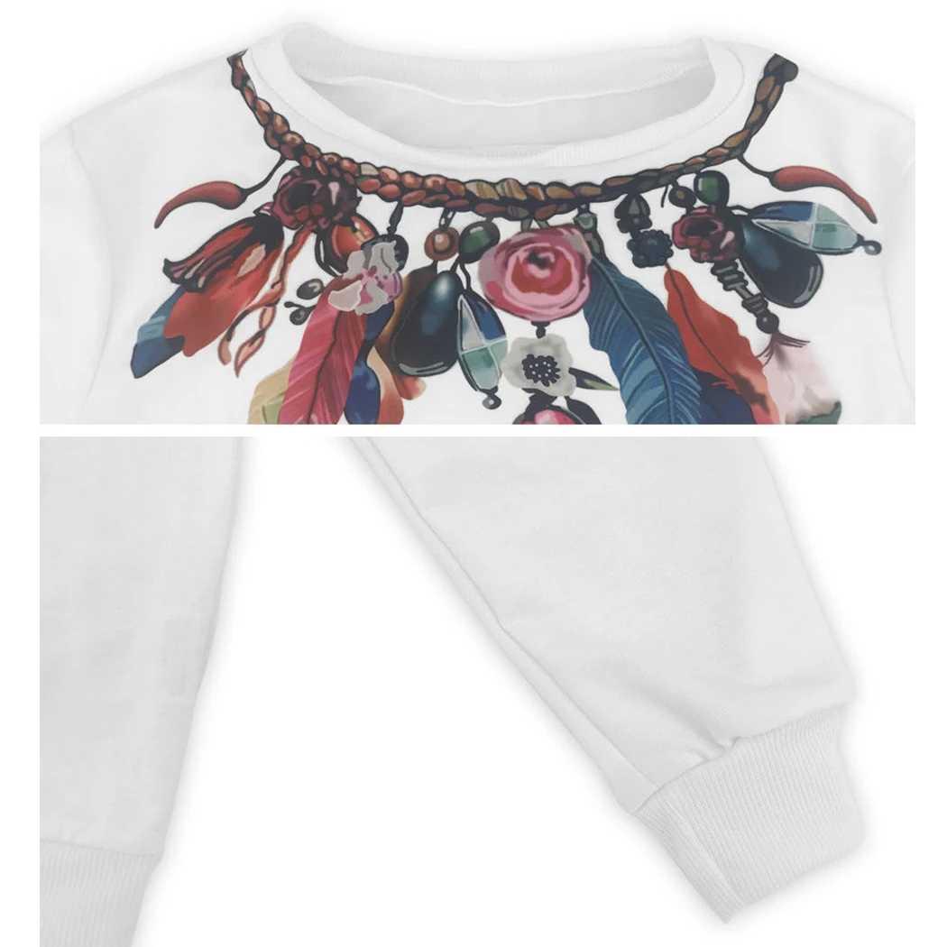 Женские белые футболки с принтом перьев Футболки женские круглым вырезом и