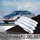 Стикеры для Nissan первоклассные P12 2001  2007 2002 2003 Декоративные Хромированные ABS наклейки на дверную ручку ремонт краски автомобильные аксессуары