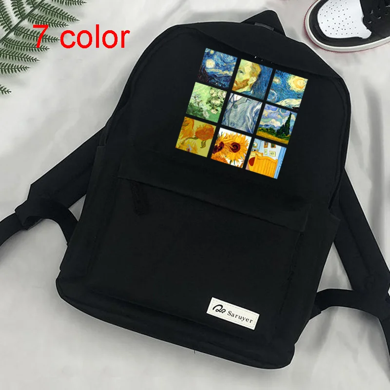 

Van Gogh bags school anime laptop travel sac a dos men bolso mujer backpack
