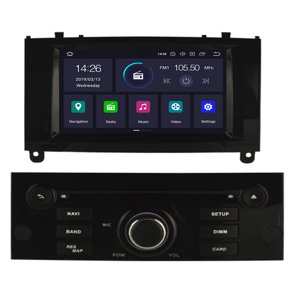Android 10 8core 4 + 32 автомобильный DVD плеер GPS ГЛОНАСС навигация для Peugeot 407 2004 2010 Гб ОЗУ